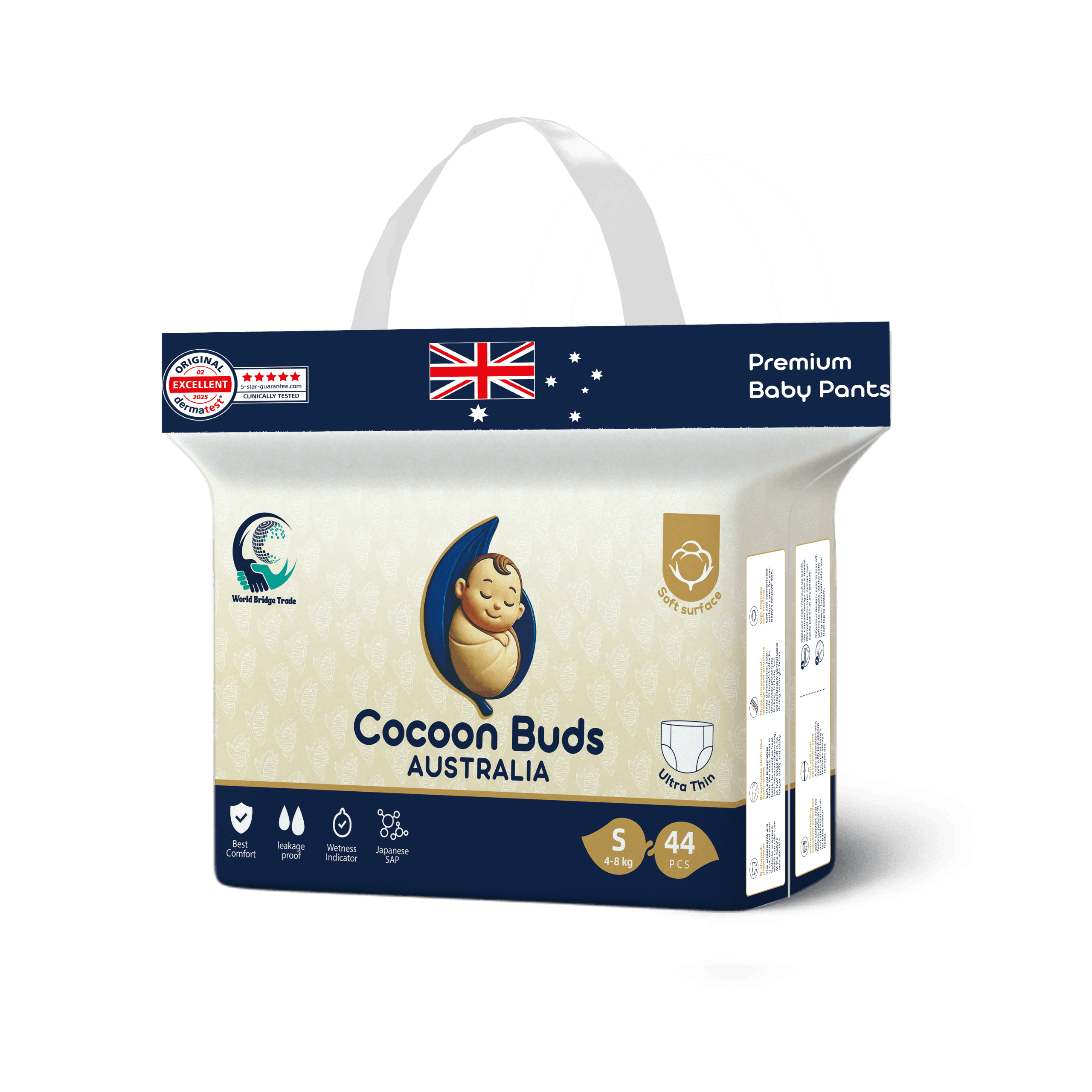 Cocoon Buds Diaper S-44 (Pack of 44)